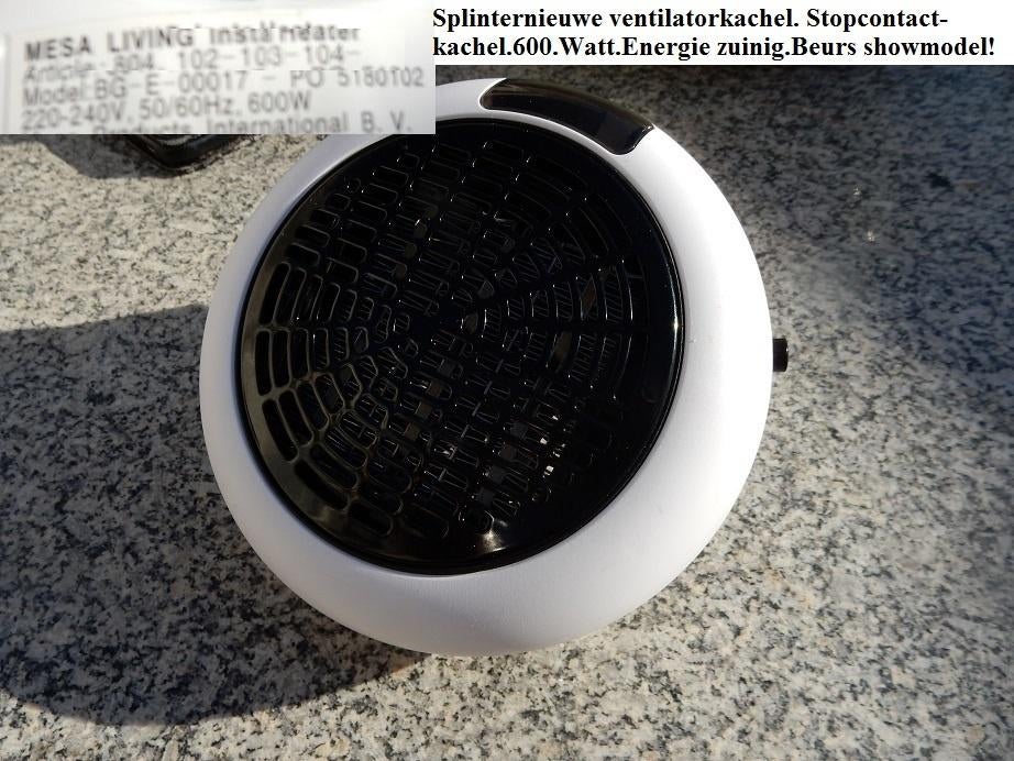 Nieuw.Ventilatorkachel.Stopcontact kachel. 600.Watt.Heater., Huis en Inrichting, Overige soorten, Elektrisch, Nieuw, Ophalen of Verzenden