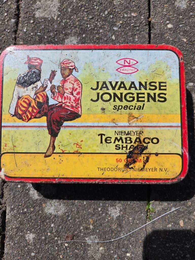 Vintage blikje Javaanse Jongens tabak - Theodorus Niemeyer, Verzamelen, Ophalen of Verzenden