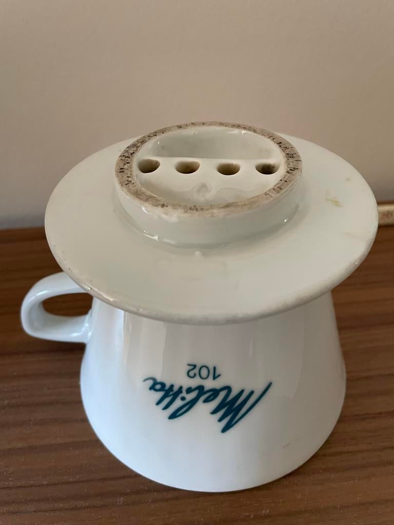 Vintage Melitta porseleinen koffiefilterhouder 102, Antiek en Kunst, Ophalen of Verzenden
