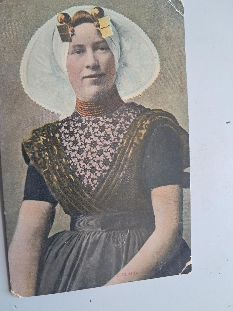 klederdrachtvrouw-1907 Uden, Ophalen of Verzenden, Voor 1920, Gelopen, Klederdracht