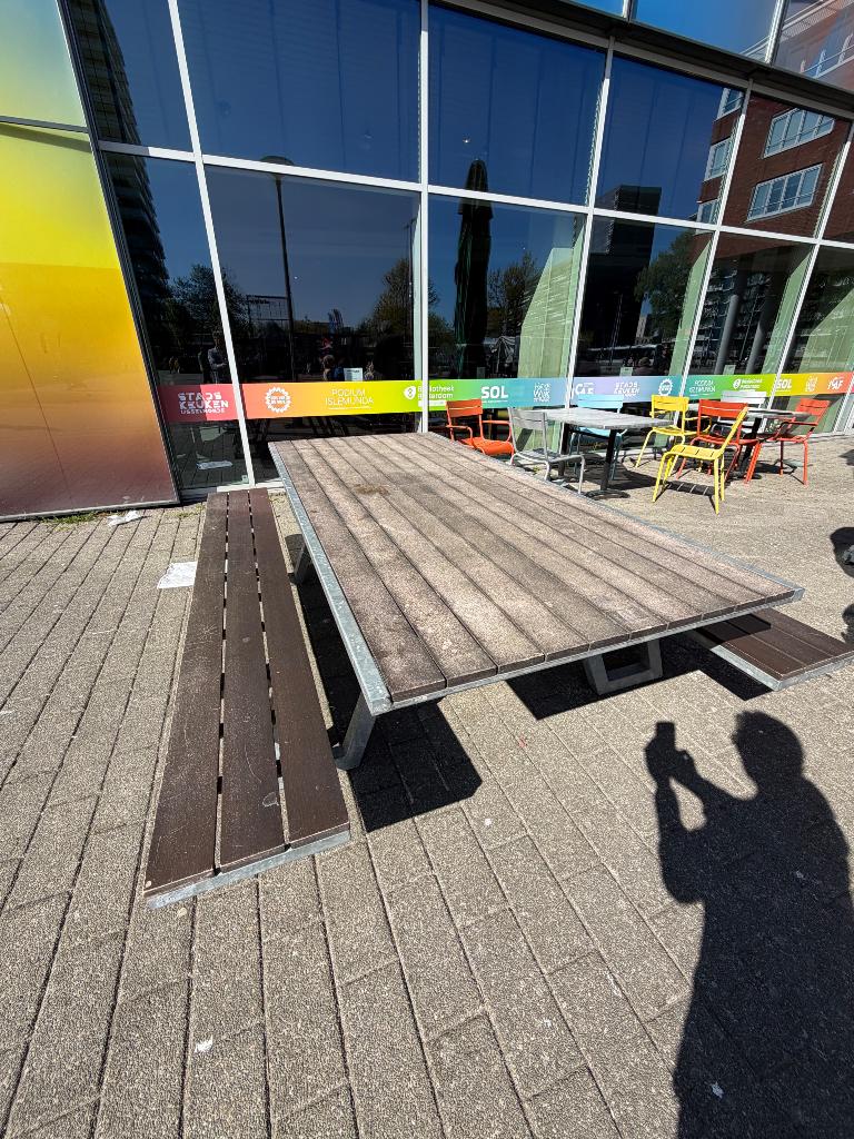 Picknick tafel, Tuin en Terras, Ophalen, Gebruikt, Rechthoekig, Hout