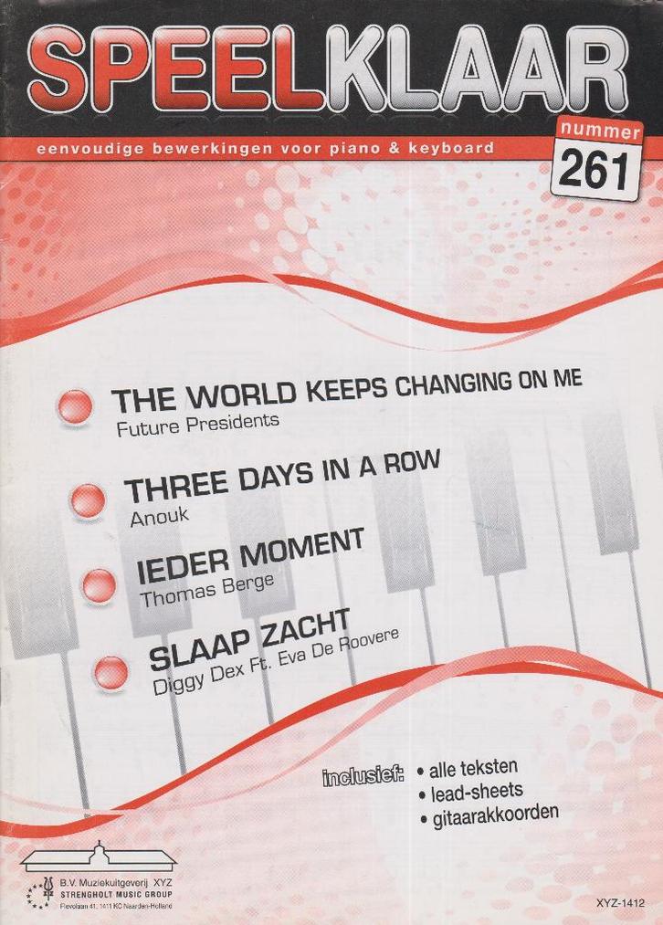 SPEELKLAAR 261, Muziek en Instrumenten, Bladmuziek, Gebruikt, Artiest of Componist, Populair, Keyboard, Ophalen of Verzenden