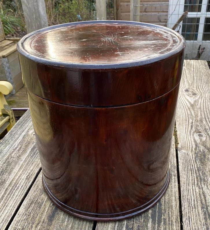 Oude Hoedendoos - vintage antiek hout brocante landelijk, Antiek en Kunst, Antiek | Woonaccessoires, Ophalen of Verzenden