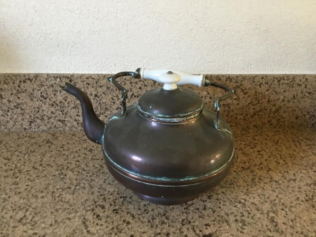 Koperen theepot, Antiek en Kunst, Antiek | Koper en Brons, Ophalen of Verzenden, Koper
