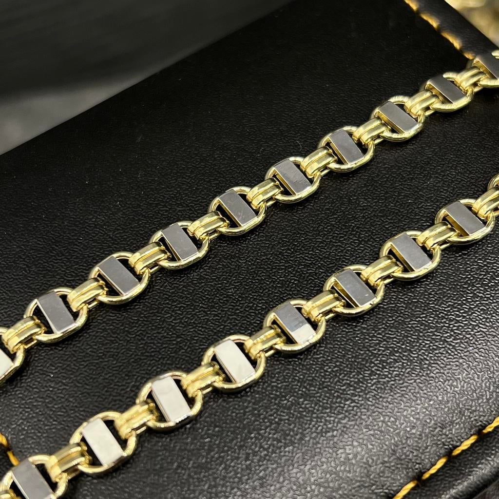 14k gouden ketting kingsley flat magnum schakel, Ophalen of Verzenden, Zo goed als nieuw, Goud