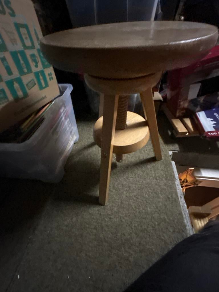 Verstelbare houten kruk - Vintage design, Ophalen, Zo goed als nieuw