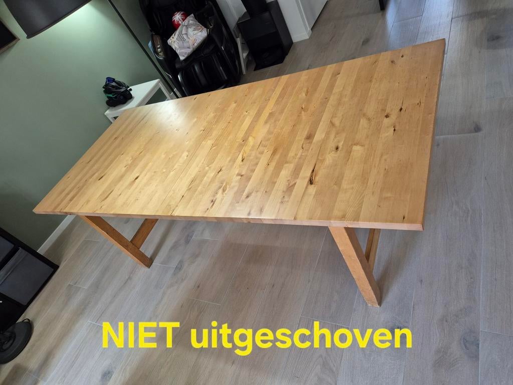 Eiken uitschuifbare eettafel, Huis en Inrichting, Tafels | Eettafels, Ophalen, Gebruikt, Eikenhout, 50 tot 100 cm