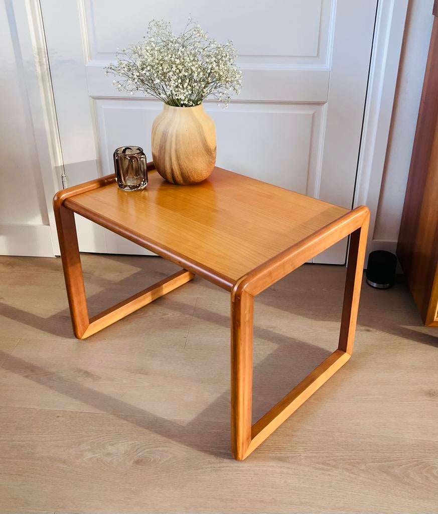 Vintage Deens design bijzettafel, Ophalen, Minder dan 50 cm, Zo goed als nieuw, Teakhout
