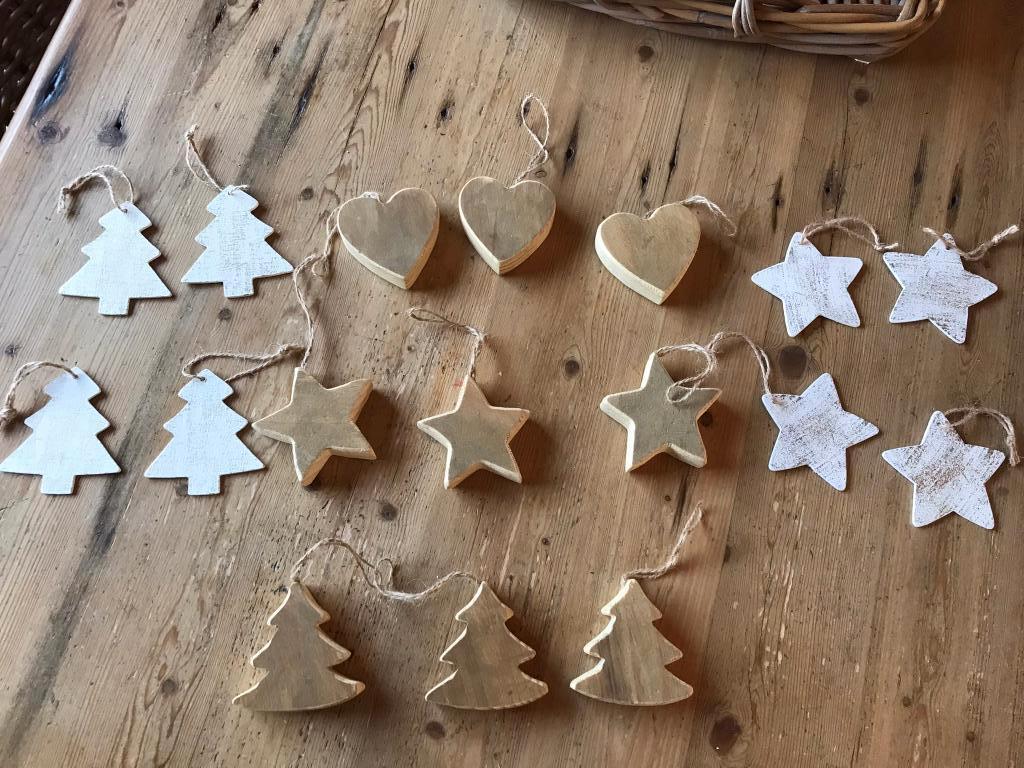 Mooi pakket houten kerstboom hangers!, Ophalen of Verzenden, Zo goed als nieuw