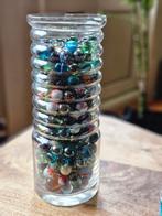 Glazen vaas met knikkers, Ophalen of Verzenden
