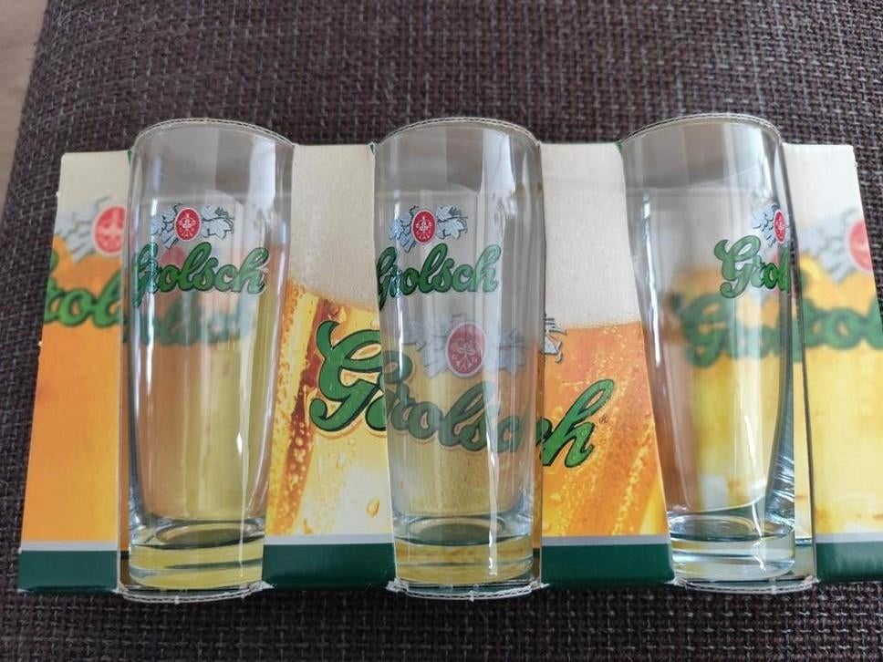 Grolsch jonkerglas, set van 3, Ophalen of Verzenden, Zo goed als nieuw, Glas of Glazen, Grolsch