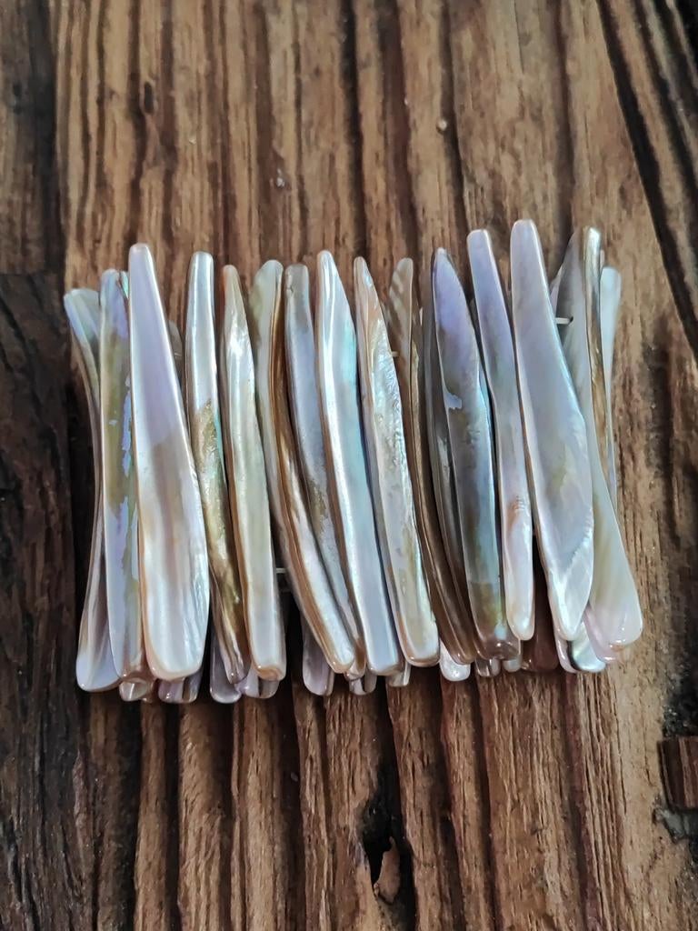 Parelmoer Schelp Armband - Nieuwstaat, Elastisch, Sieraden, Tassen en Uiterlijk, Armbanden, Overige materialen, Overige kleuren