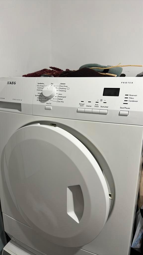 AEG, Witgoed en Apparatuur, Wasdrogers, Zo goed als nieuw, Condens, 6 tot 8 kg, 85 tot 90 cm, Ophalen