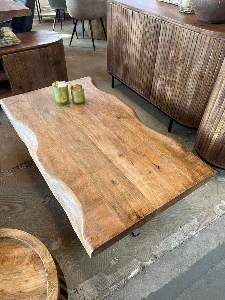 Magazijn leegverkoop boomstamtafel mangohout matrix zwart, Huis en Inrichting, Woonaccessoires | Overige, Argonweg 20 amersfoort