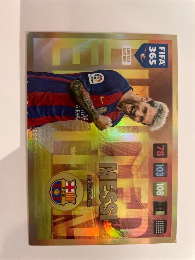 Limited edition lionel messi panini 2017, Ophalen of Verzenden, Zo goed als nieuw, Plaatje