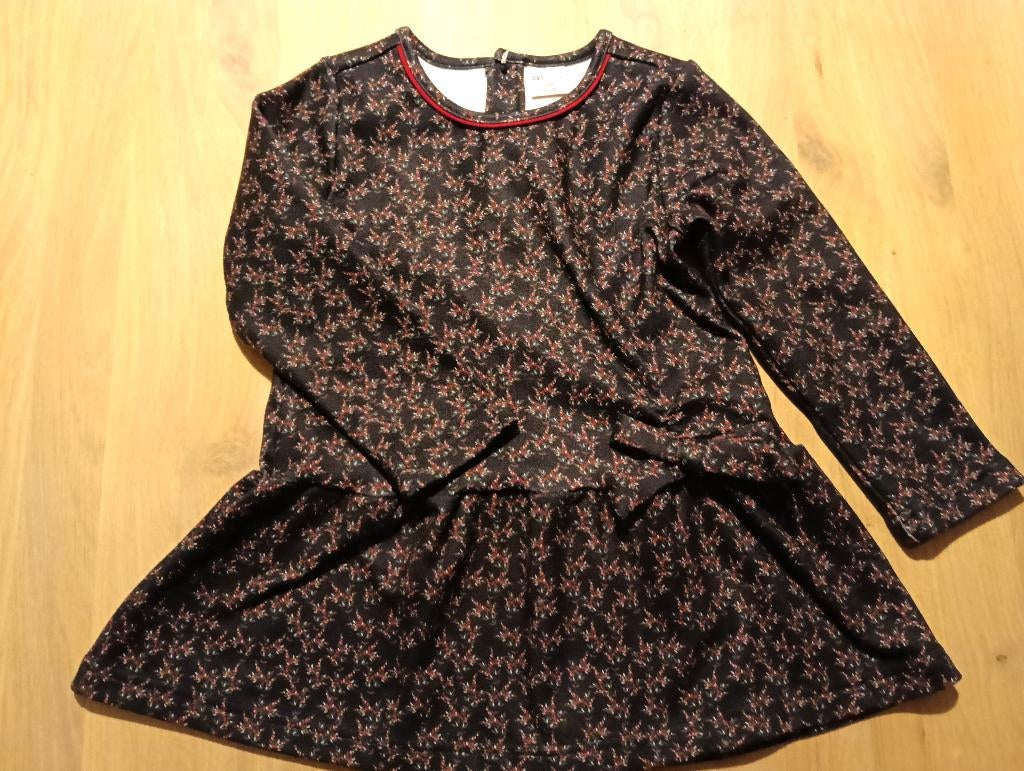 Mooi jurkje donkerblauw met rode bloemetjes – nieuw!, Kinderen en Baby's, Kinderkleding | Maat 92, Ophalen of Verzenden, Nieuw