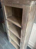 Robuuste lage boekenkast grey wash industriële look, Ophalen, Met plank(en), 50 tot 100 cm, Zo goed als nieuw