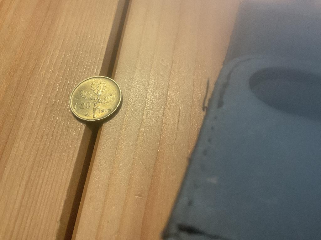 Just Italians 20 lire munt jaar 1979, Ophalen of Verzenden, Italië, Goud