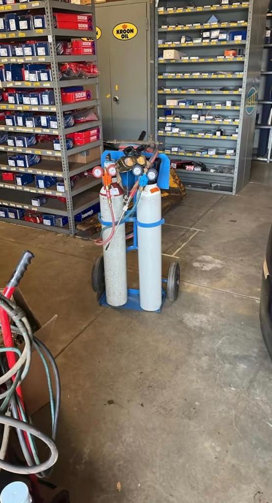 Autogeen VOL 10L + Laskar + Snijbrander + Zuurstof Acetyleen, Ophalen of Verzenden, Zo goed als nieuw