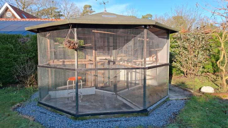 Volière buiten, Dieren en Toebehoren, Vogels | Hokken en Kooien, Gebruikt, Volière, Aluminium, Ophalen