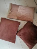 Set van 3 sierkussens blokker, Huis en Inrichting, Woonaccessoires | Kussens, Ophalen of Verzenden, Zo goed als nieuw, Vierkant