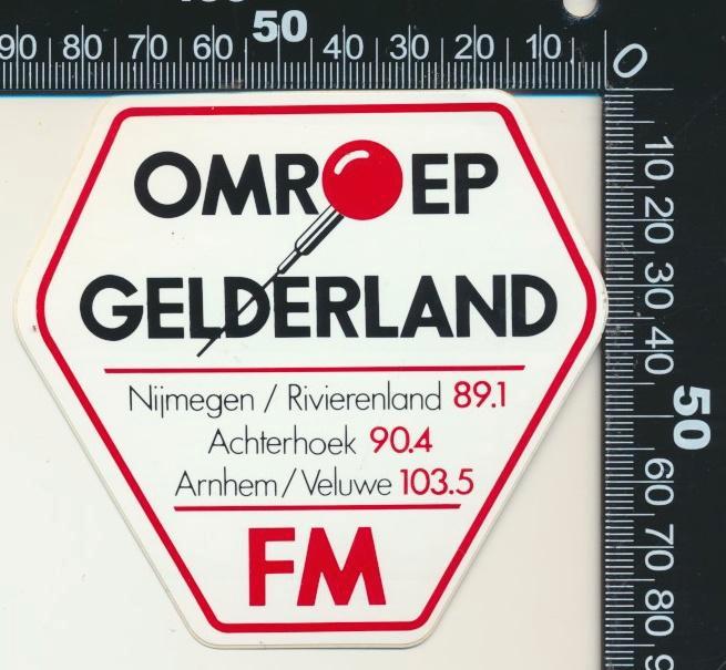 Sticker: Omroep Gelderland - Nijmegen - Rivierenland, Verzamelen, Stickers, Zo goed als nieuw, Film, Tv of Omroep, Verzenden