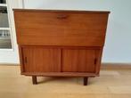 vintage kast , kleur bruin , met klepkast en 2 schuifdeurt, Huis en Inrichting, Ophalen