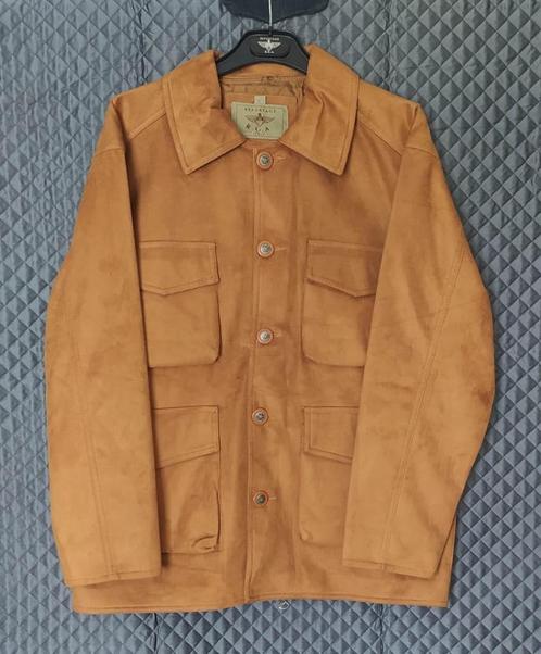 SALE : voorjaars 3/4 jas conjac suede leder in de maat L :, Kleding | Heren, Jassen | Zomer, Nieuw, Maat 52/54 (L), Bruin, Ophalen of Verzenden