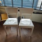Twee witte houten stoelen, Ophalen, Gebruikt, Twee, Eenvoudig