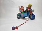 Vintage Houten zijspan nummer 6 blauw motor, Kinderen en Baby's, Speelgoed | Houten speelgoed, Gebruikt, Verzenden