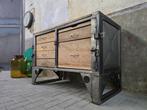Industrieel Grijs Stalen Dressoir Ladenkast | Vintage Kast, Gebruikt, Metaal, Ophalen of Verzenden, Met lade(s)