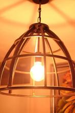 Industriële ronde hanglamp zwart staal 47 cm, Ophalen, Zo goed als nieuw, Industrieel, Minder dan 50 cm