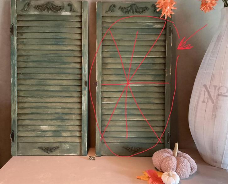 Nog 1 luik, (links), gerestyled oud groen, Antiek en Kunst, Curiosa en Brocante, Ophalen of Verzenden