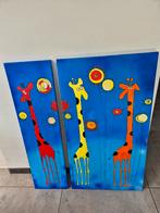 Vrolijke Giraffe Schilderijen voor Kinderkamer, Antiek en Kunst, Kunst | Schilderijen | Klassiek, Ophalen