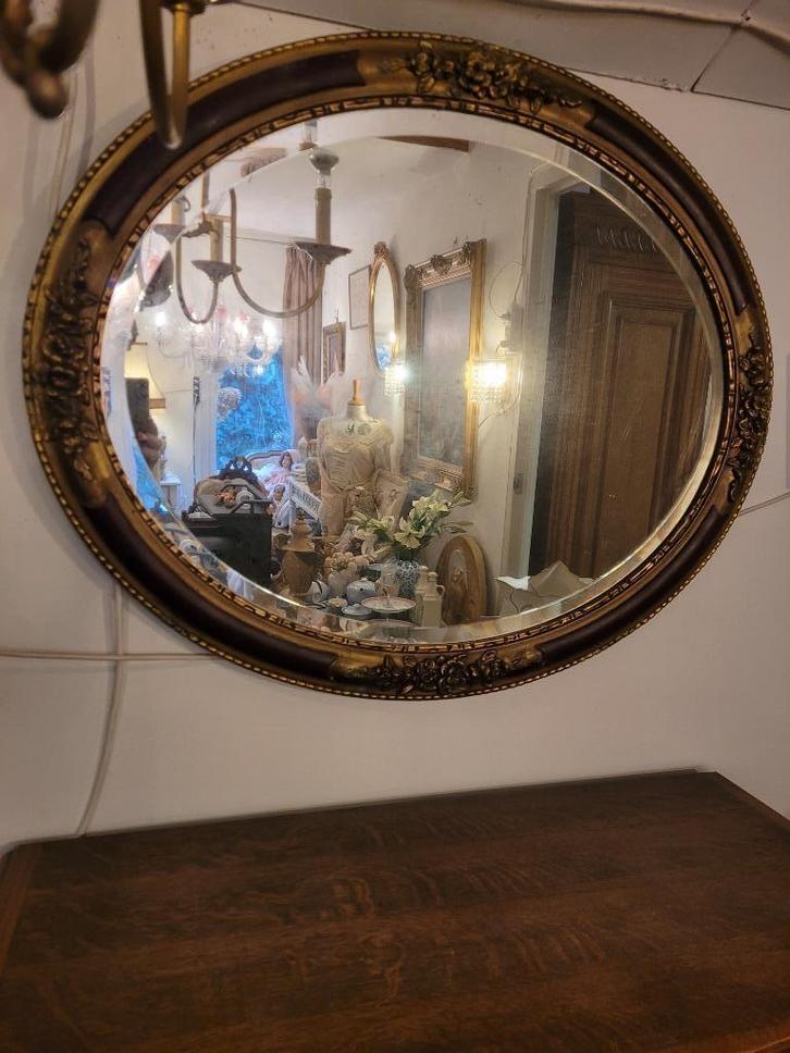 Zeer oude facet geslepen spiegel, Huis en Inrichting, Woonaccessoires | Spiegels, Zo goed als nieuw, 75 tot 100 cm, Minder dan 100 cm