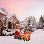 Groot Opblaasbare Kerstman Met Slee & Rendieren Led-verlicht, Nieuw, Ophalen of Verzenden