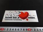 stickers Kalmte kan je hart redden Nederlandse hartstichting, Verzamelen, Ophalen, Zo goed als nieuw, Overige typen