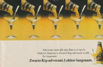 retro reclame 1975 Zwarte Kip advocaat dat moet dik zijn beschikbaar voor biedingen