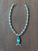 Kralenketting met visje., Sieraden, Tassen en Uiterlijk, Kettingen, Ophalen of Verzenden, Nieuw, Blauw, Kunststof