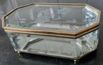 Sieradendoosje Hollywood Regency met geslepen glas, Antiek en Kunst, Ophalen of Verzenden