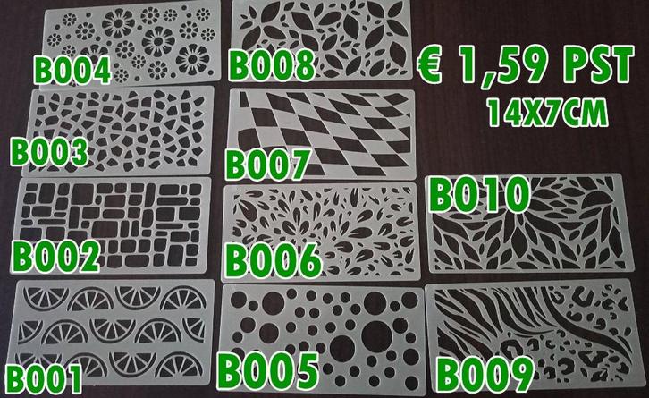 schminksjabloon 1,59 pst bloem steen dier panter tijger, Hobby en Vrije tijd, Feestartikelen, Nieuw, Schmink, Overige, Ophalen of Verzenden