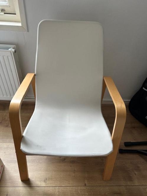 witte stoel Ikea met wasbare hoes, Huis en Inrichting, Fauteuils, Gebruikt, Hout, Stof, Ophalen
