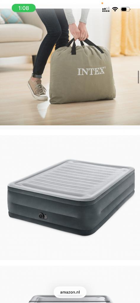 Intex 64418ND Comfort Plush Airbed – 2-Person, Ophalen of Verzenden, Ingebouwde pomp, Zo goed als nieuw, 2-persoons
