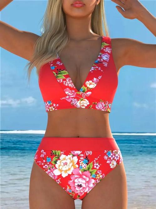 Bikini hoge taille rood 38 40 42 44 high rise, Kleding | Dames, Badmode en Zwemkleding, Nieuw, Bikini, Rood, Ophalen of Verzenden