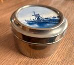 mooie ronde metalen doos met afbeelding van een molen, Antiek en Kunst, Ophalen of Verzenden