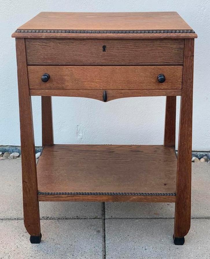Antiek eiken sieraden/opbergkastje Amsterdamse School 1920s, Antiek en Kunst, Antiek | Meubels | Kasten, Ophalen