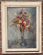 Ina Hooft (1894-1994), vaas met bloemen, olieverf, Antiek en Kunst, Kunst | Schilderijen | Klassiek, Ophalen of Verzenden