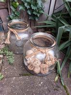 Glazen stolpen decoratie/accessoires kerst 2x, Huis en Inrichting, Woonaccessoires | Stolpen, Ophalen, Gebruikt