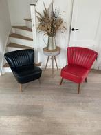 2 x vintage cocktail stoel, skai leer jaren 50/60, Ophalen, Gebruikt, Twee, Overige kleuren