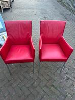 2 rode Bert Plantagie eetkamerstoelen, Huis en Inrichting, Stoelen, Ophalen, Zo goed als nieuw, Rood, Vijf, Zes of meer stoelen